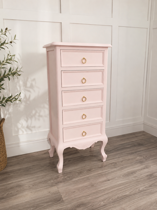 Melody Maison Sophia Pink Tall Chest of Drawers
