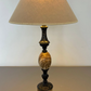Table Lamp Vintage French Style Ceramic Brass Lamp with Shade LOT 5079