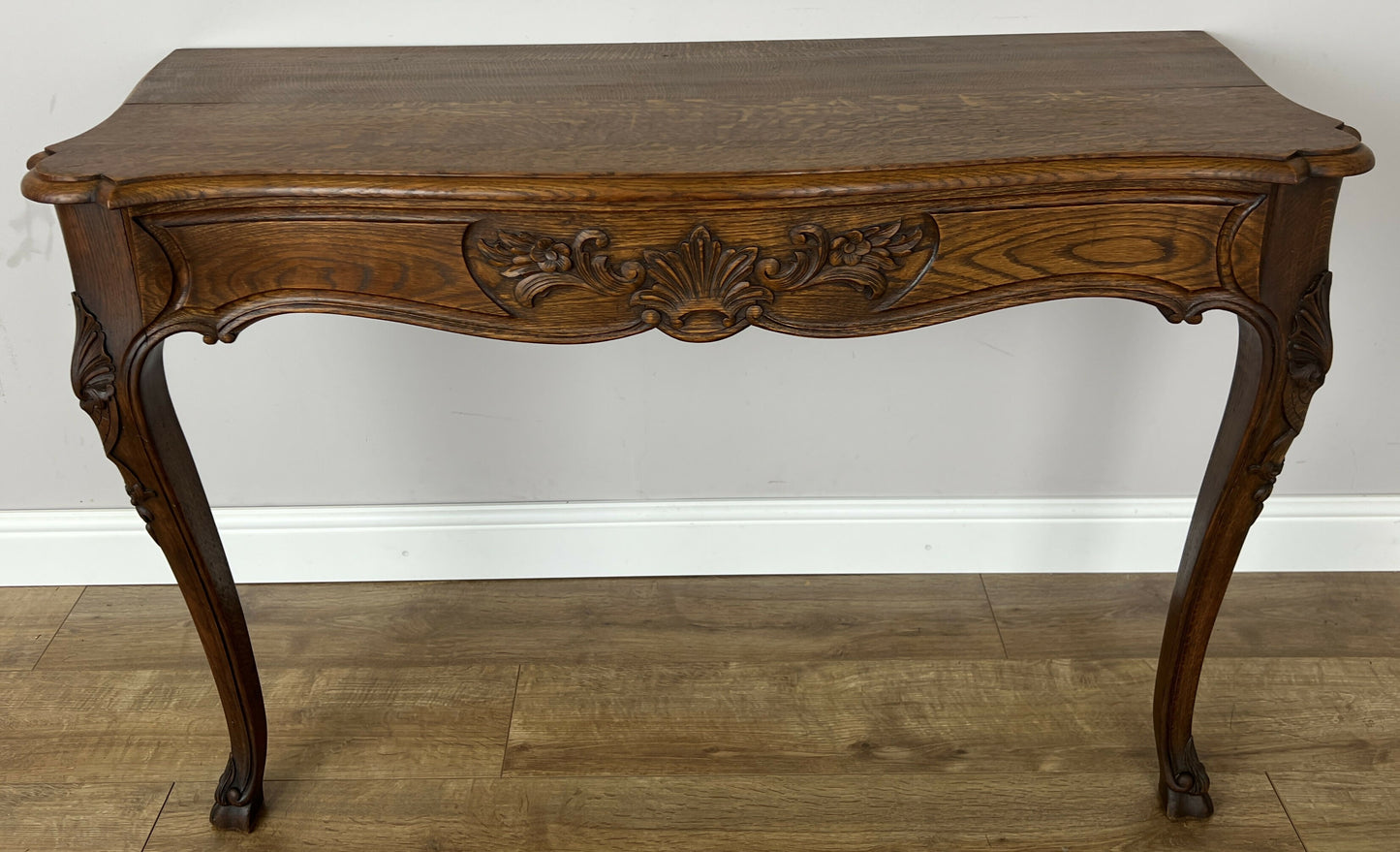 Table with Mirror Antique French Louis Oak Wall Mirror Console Table LOT 6402