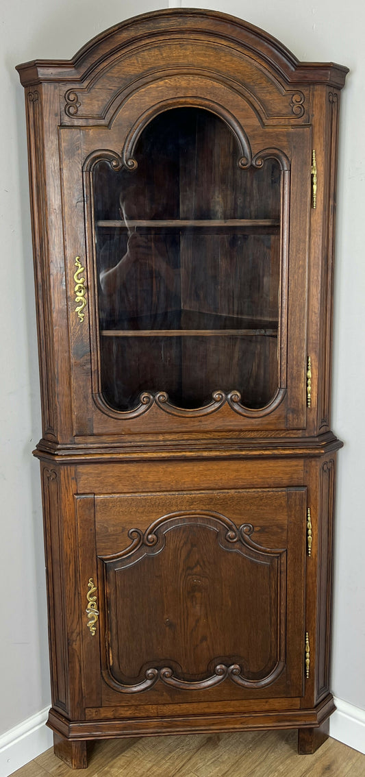 Bookcase Vintage French Style Oak Display Cabinet Carved Sideboard LOT 6262