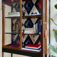 Upcycled Edwardian Mahogany Display Cabinet-Red and Black Perfect as a Cocktail or Display Piece