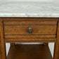 Bedside Table Antique French Style Marble Top Oak Cabinet Nightstand LOT 6241