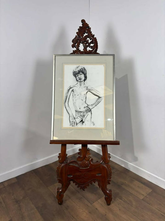 Charcoal Drawing - Young Mick Jagger by Geoffrey Bernard