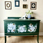 Vintage Green and Gold Chest of Drawers , Dresser