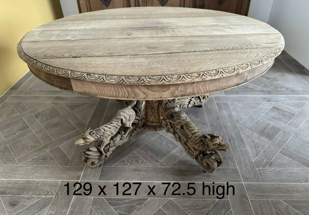 Wonderful French Oak Hunting Centre Table