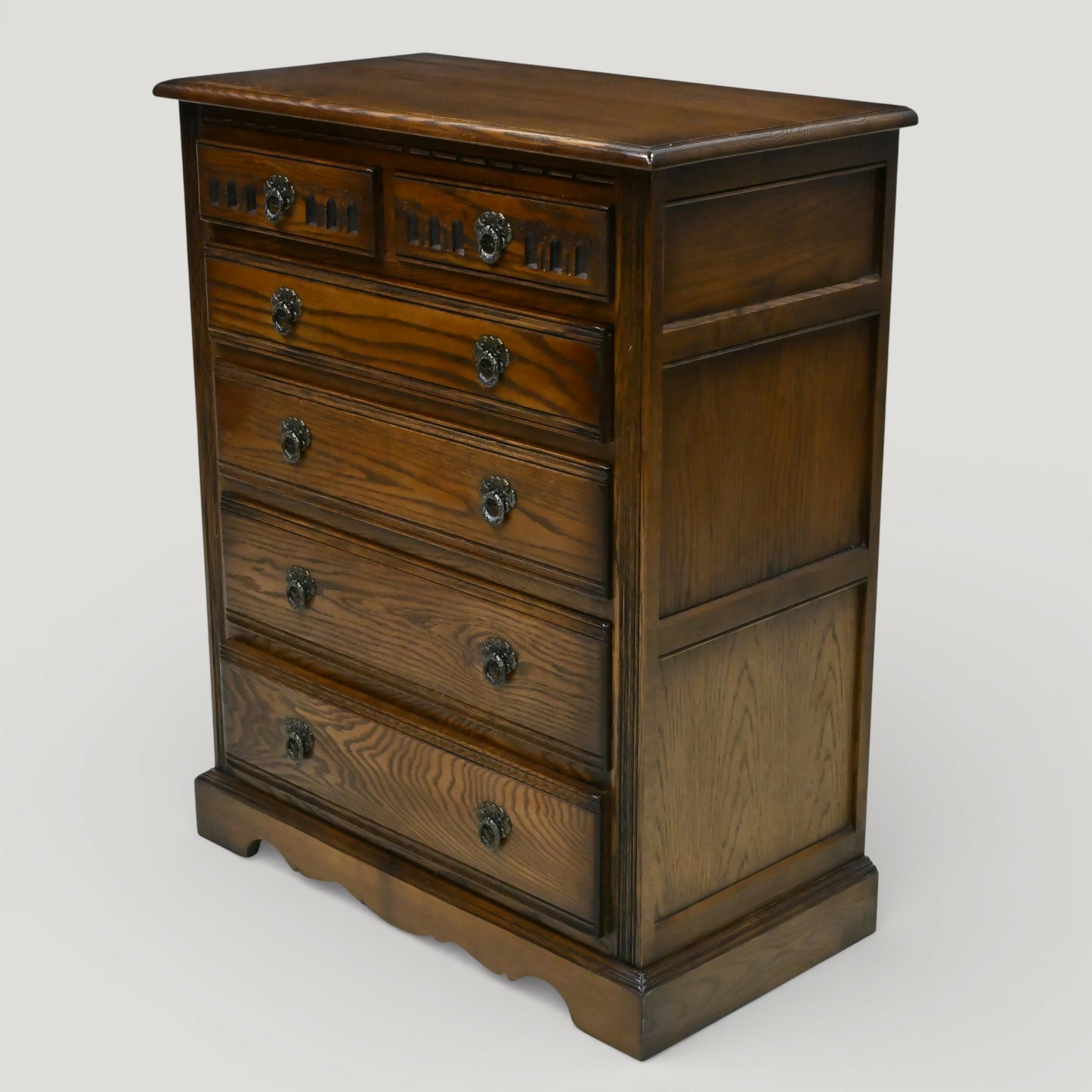 Old Charm Chest Of Drawers 4 Long 2 Short Light Oak Finish FREE UK Delivery*