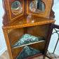 Edwardian Mahogany Inlaid Glass Fronted Corner Cabinet