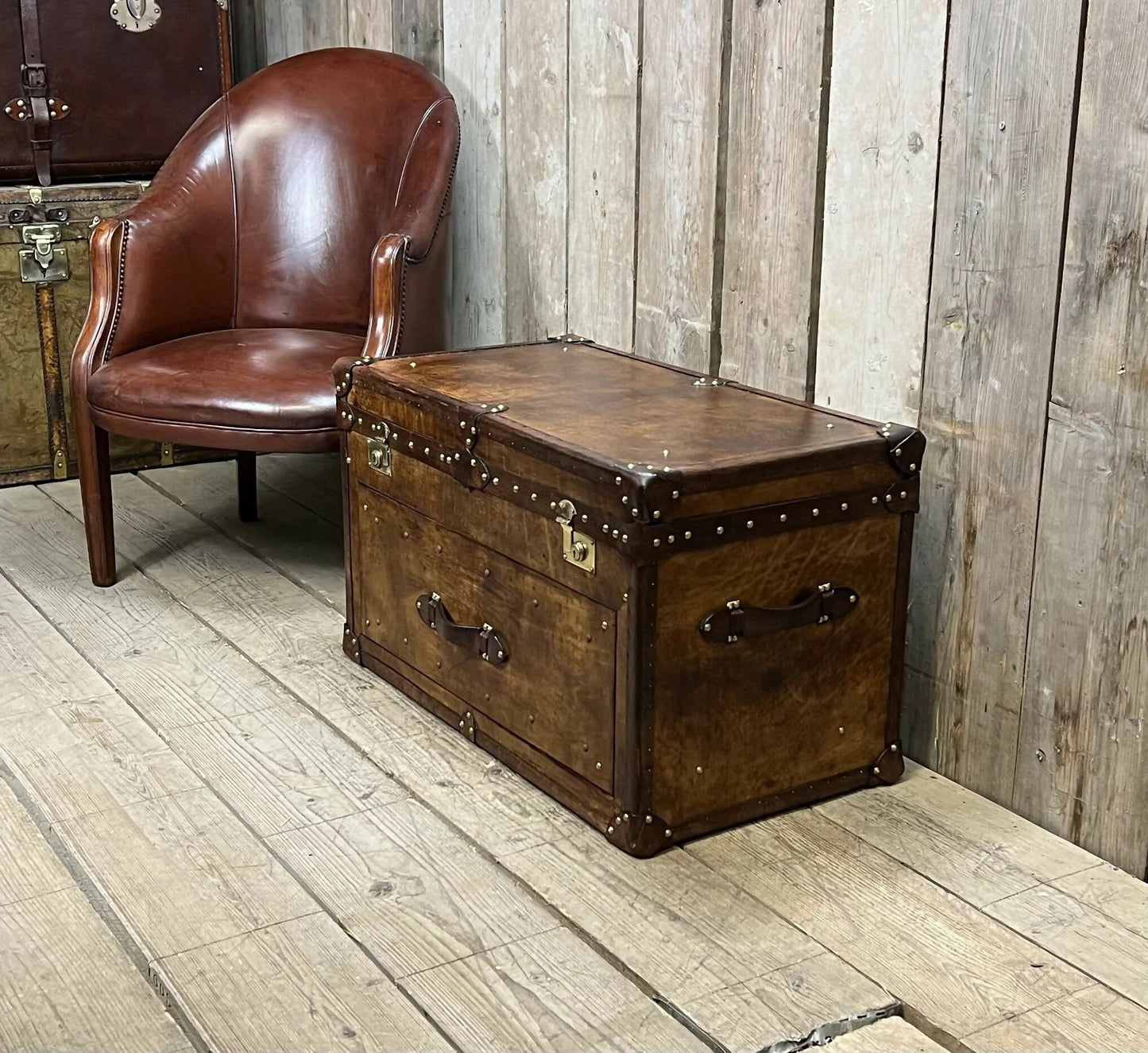 English Handcrafted Luxury Leather Trunk
