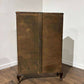 Vintage Oak Two Door Bookcase– Leaded Glass Doors