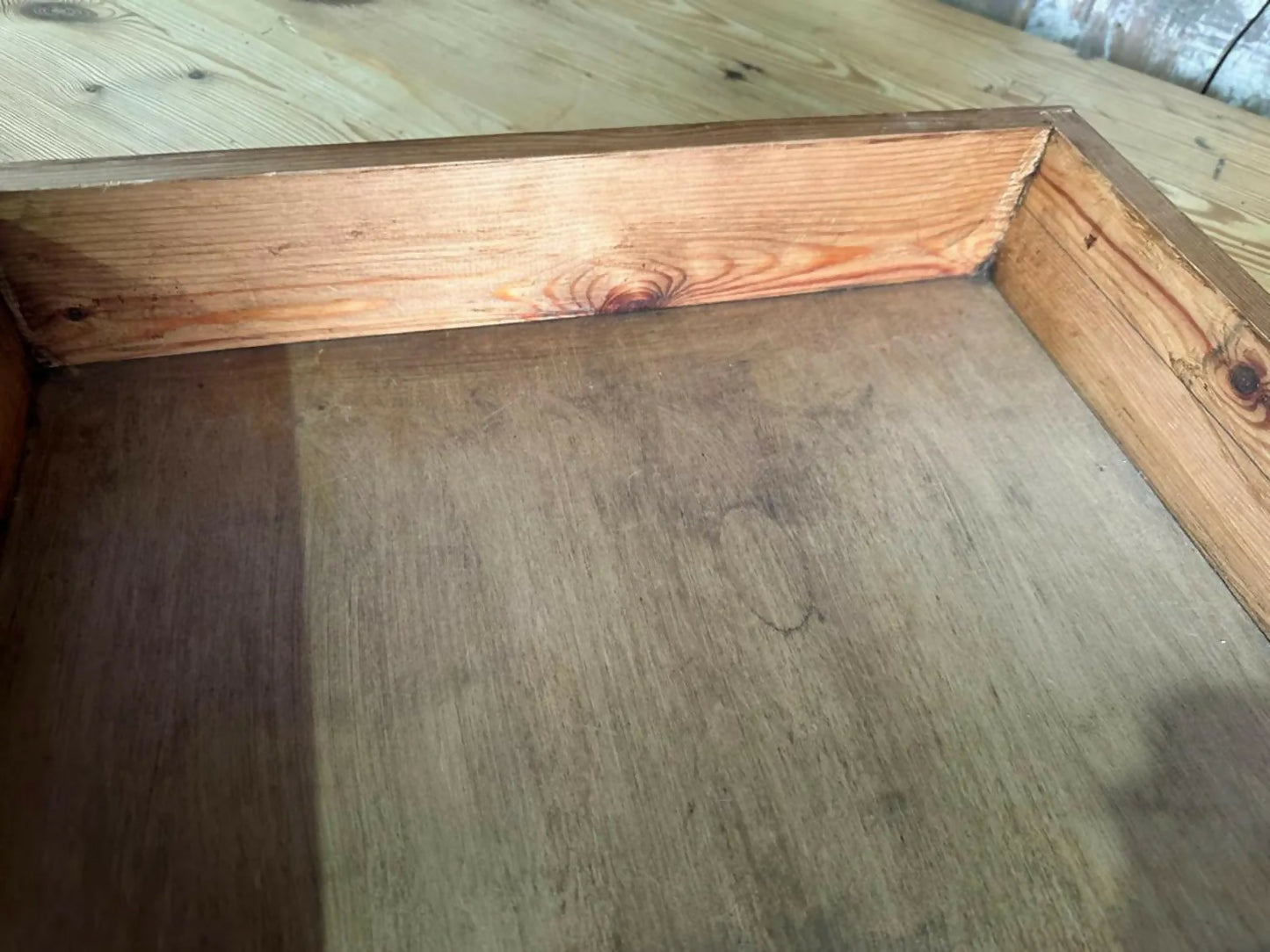 Antique Large Rectangular Long Pine Refectory Dining Table, C 1900. L300