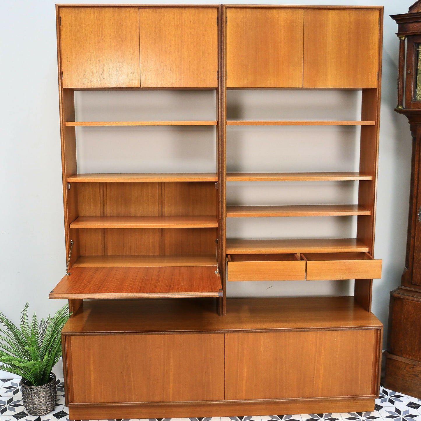 G Plan Form Five Teak Wall Unit Display Cabinet Retro Vintage Drinks Cabinet