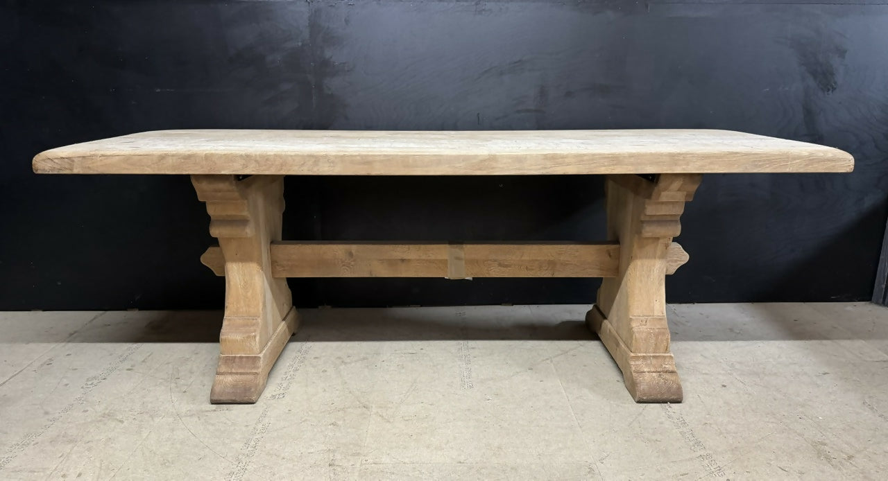 Bleached Oak Farmhouse Dining Table