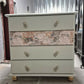 Unique Upcycled 4 Drawer Chest | Sage Green | One-Off Statement Piece