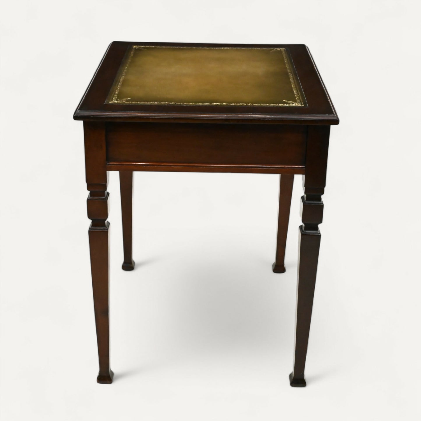 Antique Mahogany Desk Writing Table Green Leather Top Shoolbred FREE UK Delivery. SBR10598/1806E
