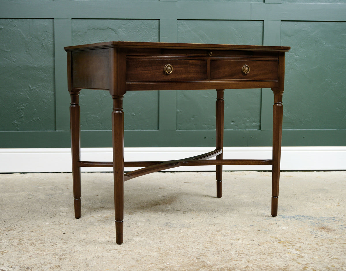 Mahogany Console Table Writing Desk with Pull out Tray