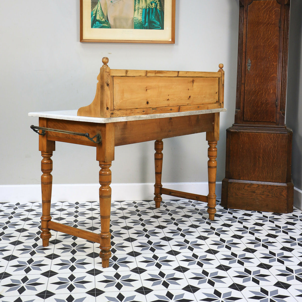 Antique Marble Top Wash Stand Side Table Kitchen Side Table