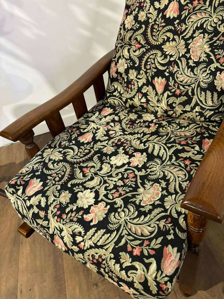 Vintage Oak Reclining Armchair