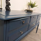 Vintage Navy Six Drawer Stag Sideboard