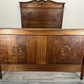 Bed Antique French Style Double Bed Wood Frame Carved Headboard LOT 3239