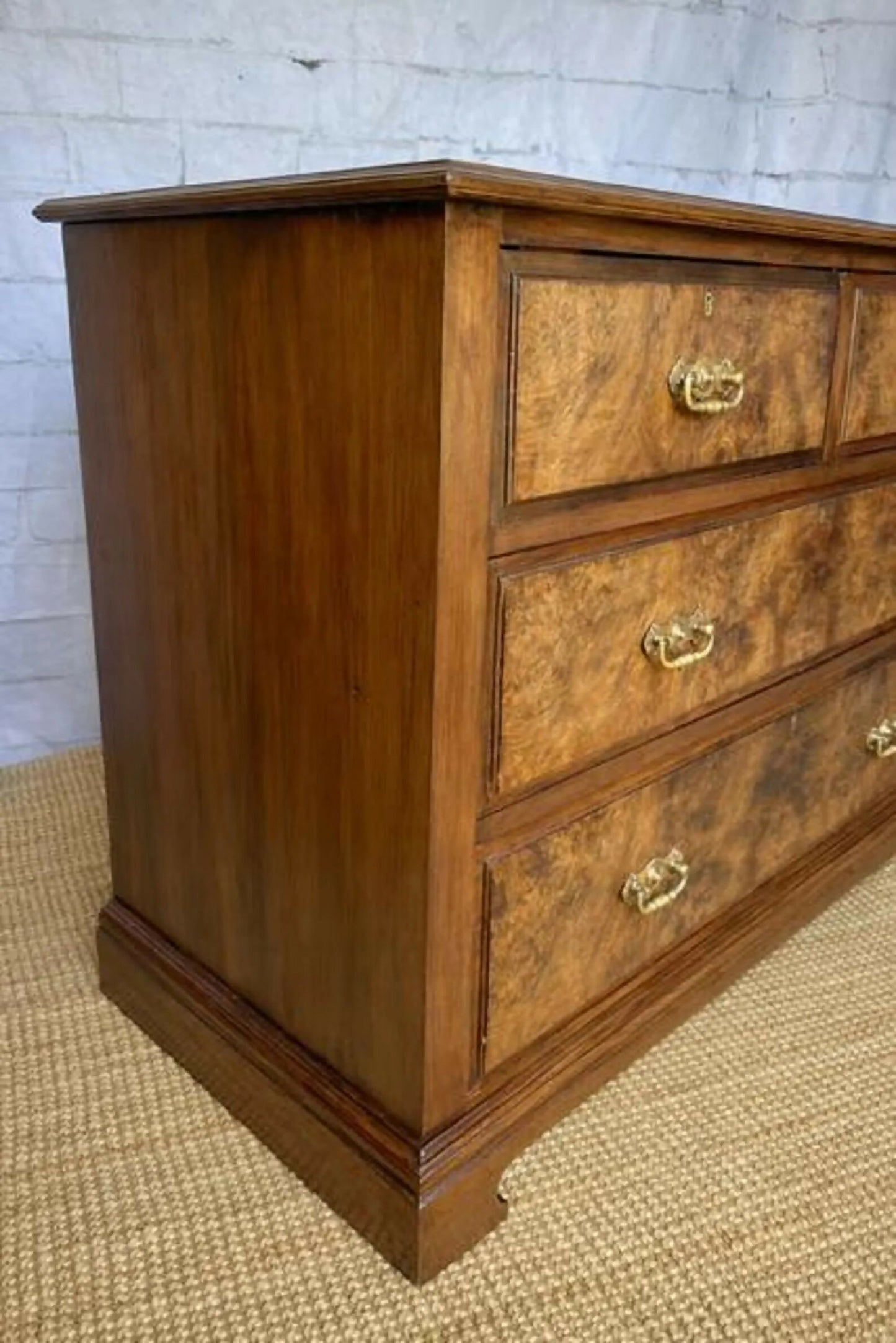 Vintage Georgian Burr Walnut Chest Of Drawers | Walnut Chest | English Country Furniture