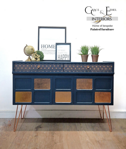 Blue Nathan sideboard, cocktail cabinet