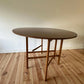 Vintage Mid Century Teak Drop Leaf Table Formica Circular Dining Table