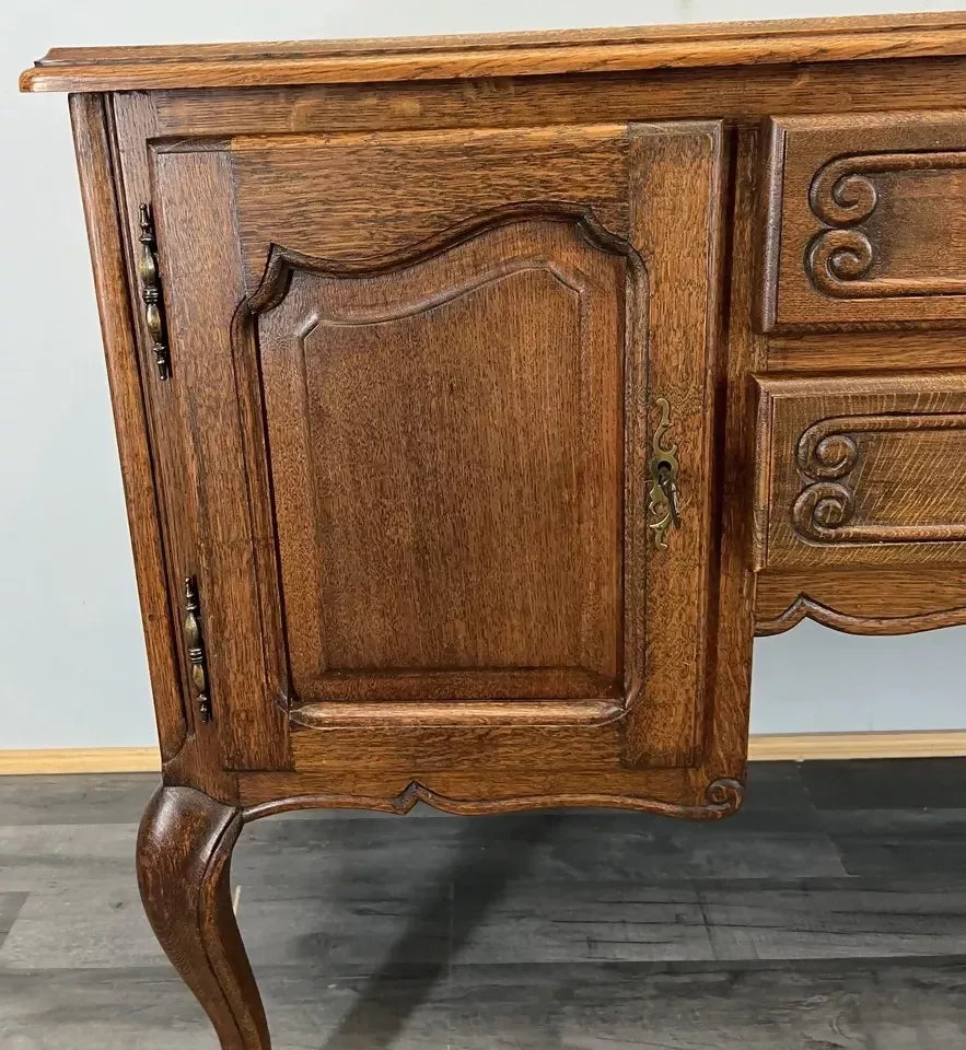 Cabinet Vintage French Louis XVI Style TV stand Desk Oak Sideboard LOT 4516