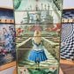 Hand painted and Decoupaged Alice in Wonderland Jewellery Armoire, whimsical vintage jewellery cabinet