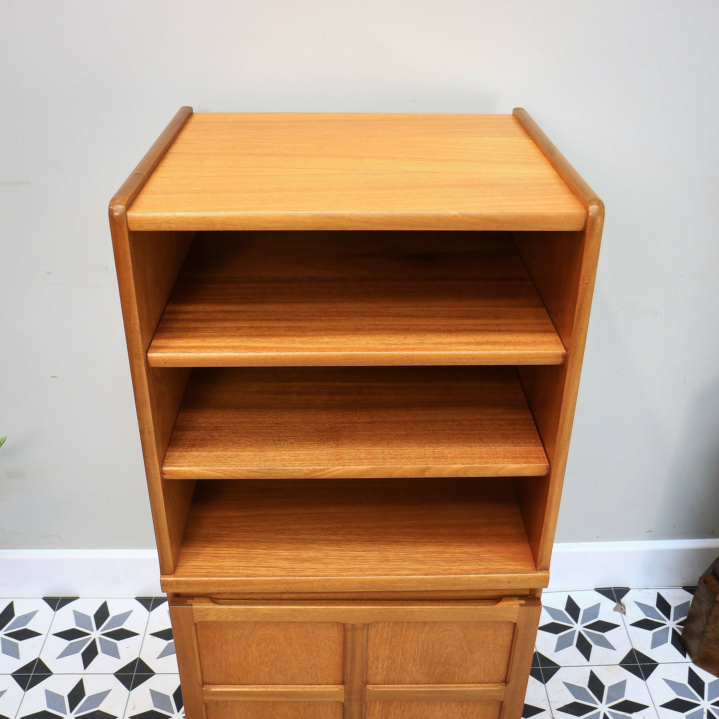 Nathan Hi Fi Media Vinyl Cabinet in Teak Mid Century