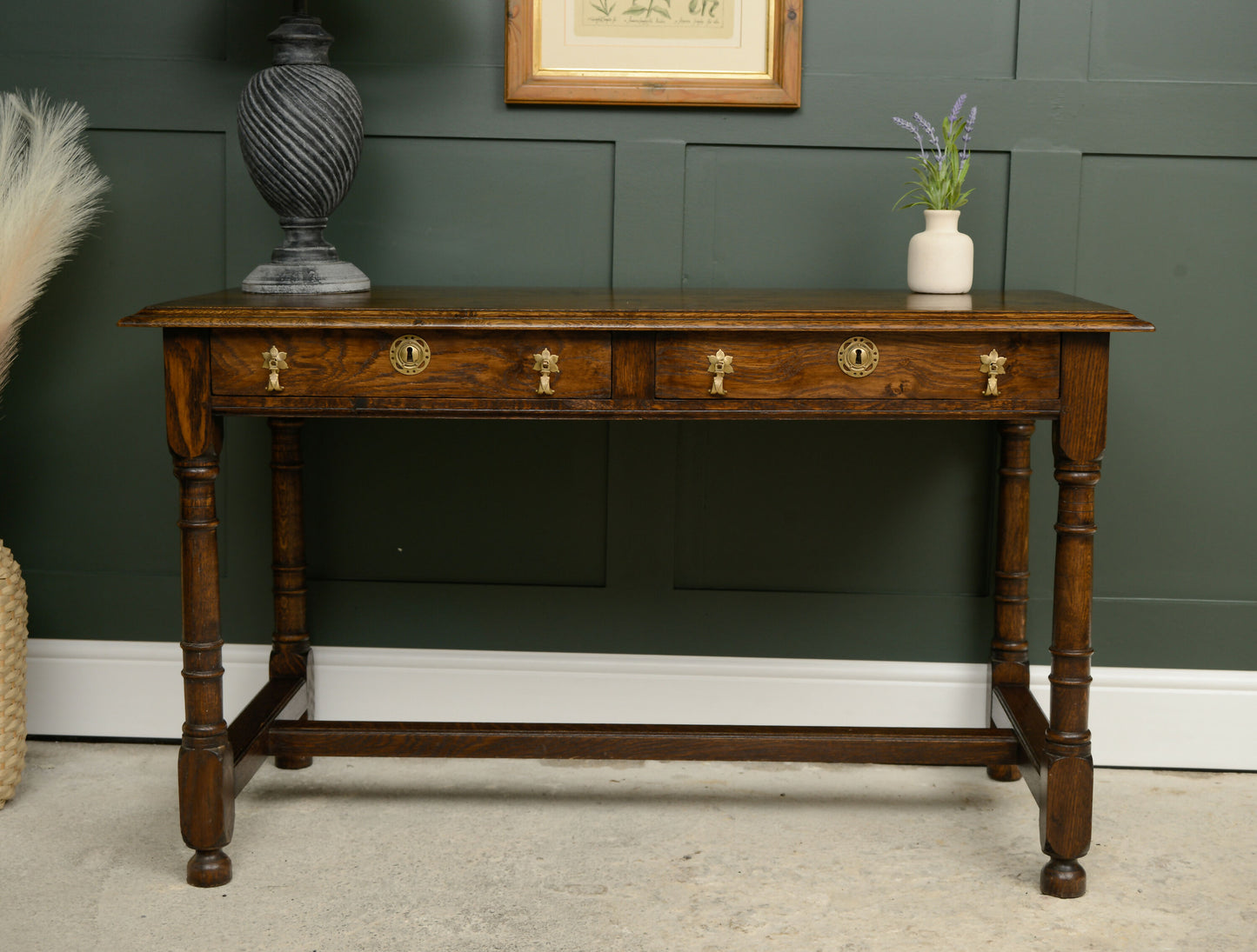 Solid Oak Console Table with Drawers - Bylaw Furniture