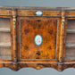Victorian Inlaid Walnut Credenza Featuring Sevres Style Plaques