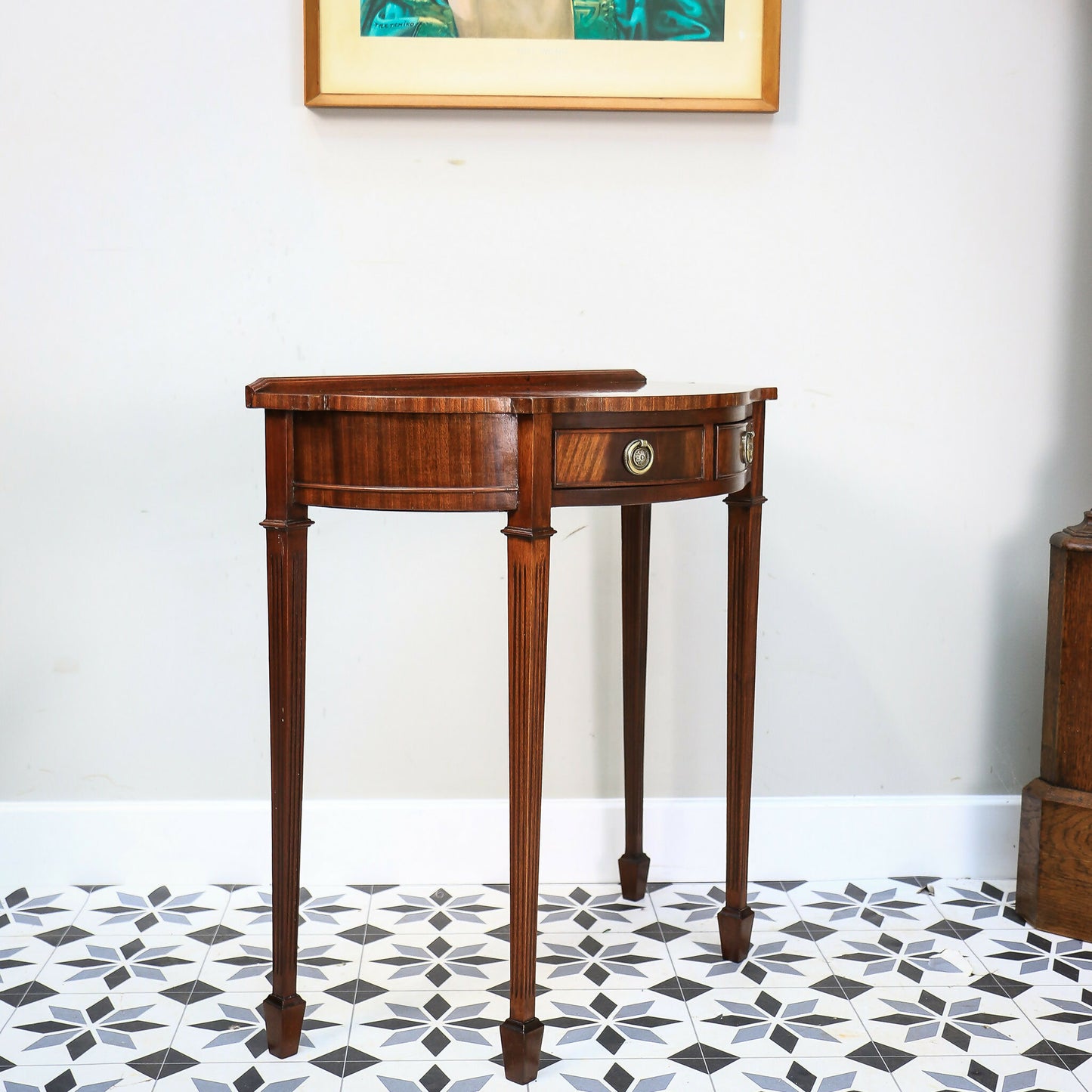 Demi-Lune Side Table Hall Table with Serpentine Front Reproduction