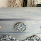 Vintage Tallboy Hand Painted Blue and White