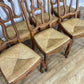 Dining Chairs Vintage French Louis Style Oak Set of 8 Upholstered Seats LOT 6345