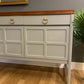 Farrow & balls “Pigeon” Vintage Nathan sideboard with naked top