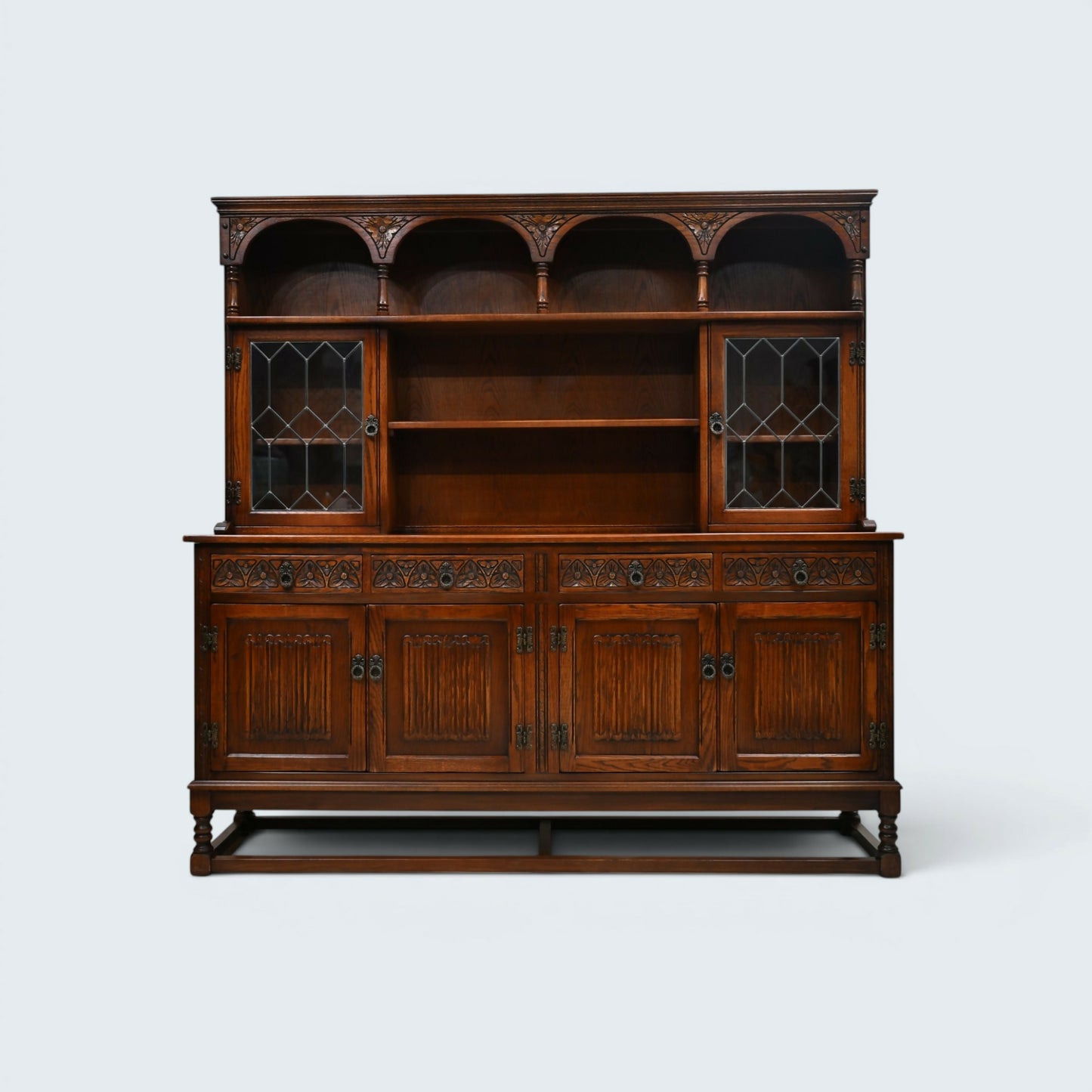 Old Charm Oak Dresser In Tudor Brown 6ft Wide Sideboard Display FREE Delivery*
