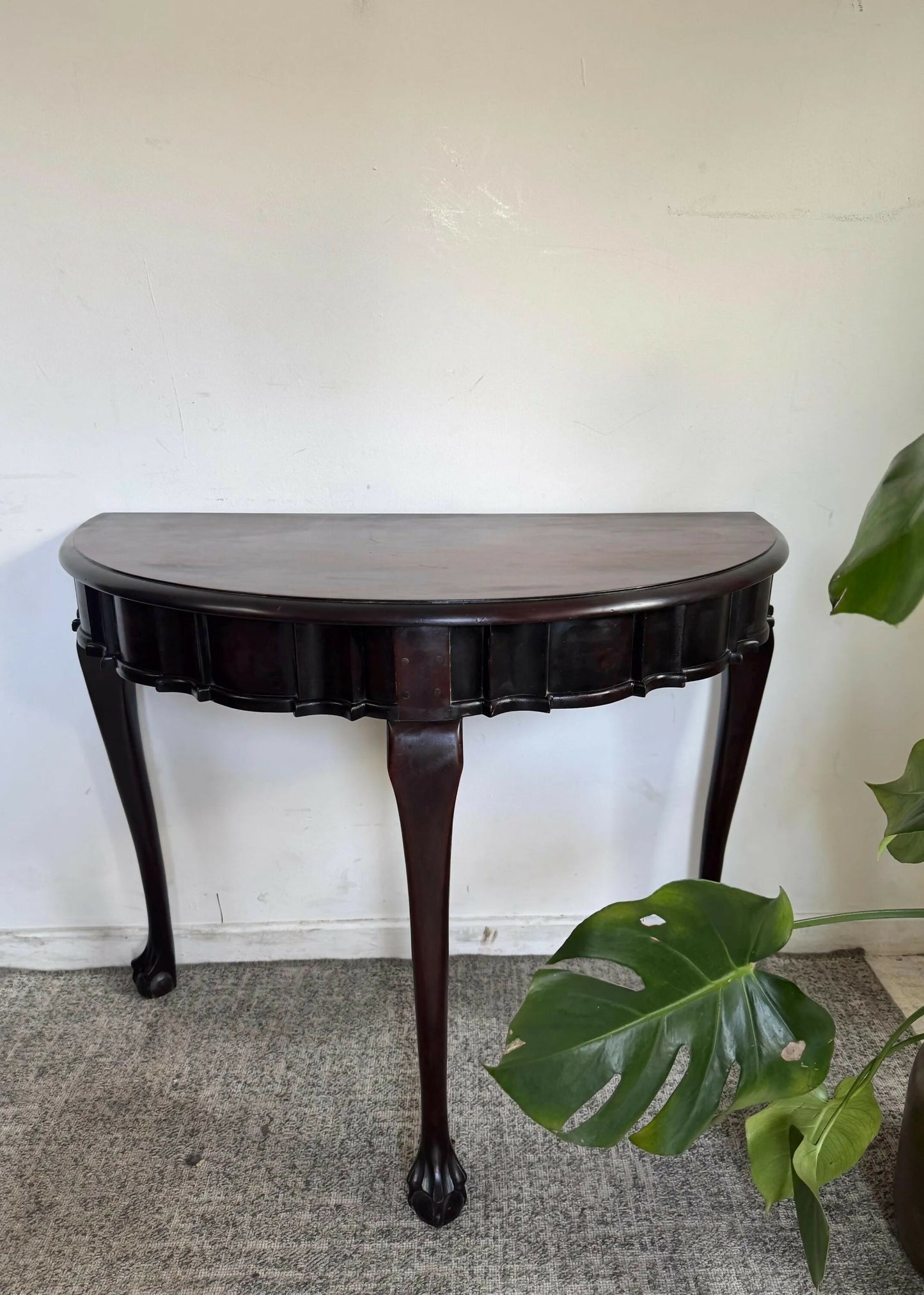 Mid Century Retro Vintage Table Hallway Console Half Moon