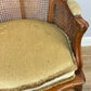 Armchair Vintage French Style Cane Upholstered Accent Carved Chair LOT 6311