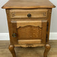 Pair of Bedside Tables Vintage French Louis Oak Nightstands Cabinets LOT 6296