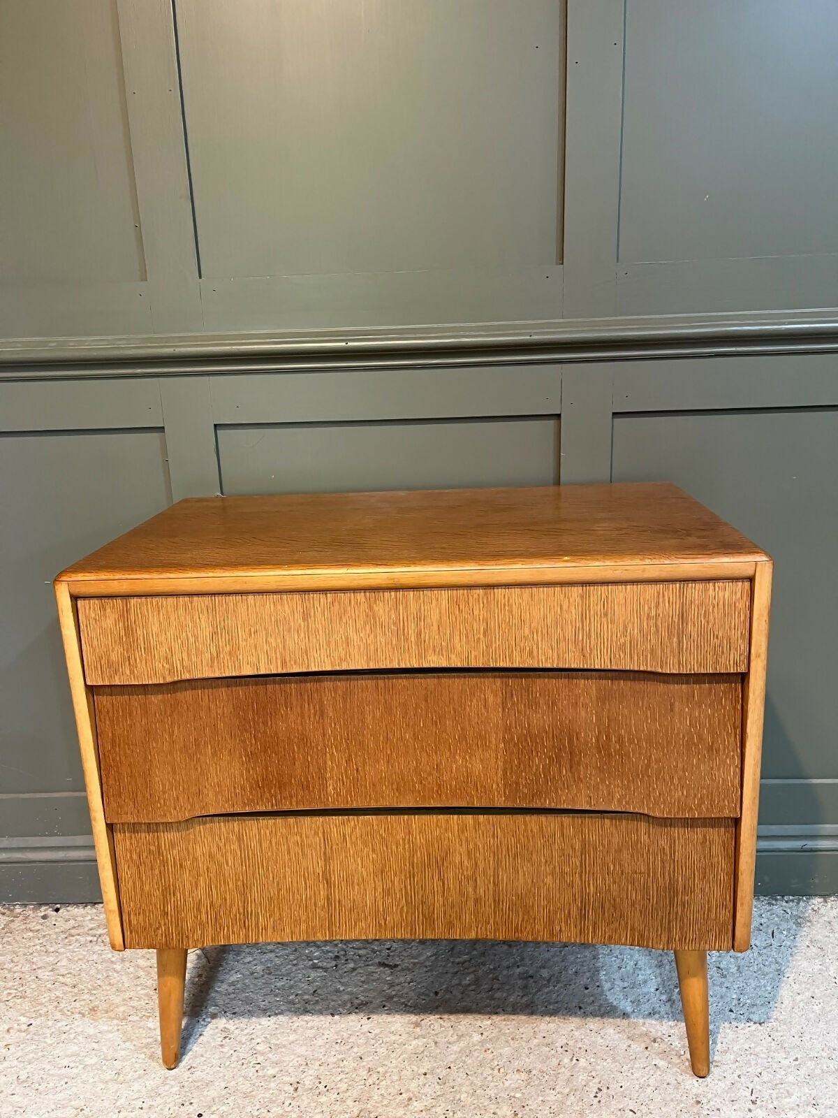 A Vintagen Retro Chest Of Drawers By Avalon 1960’s Waterfall Front Stick Legs (2 Available)