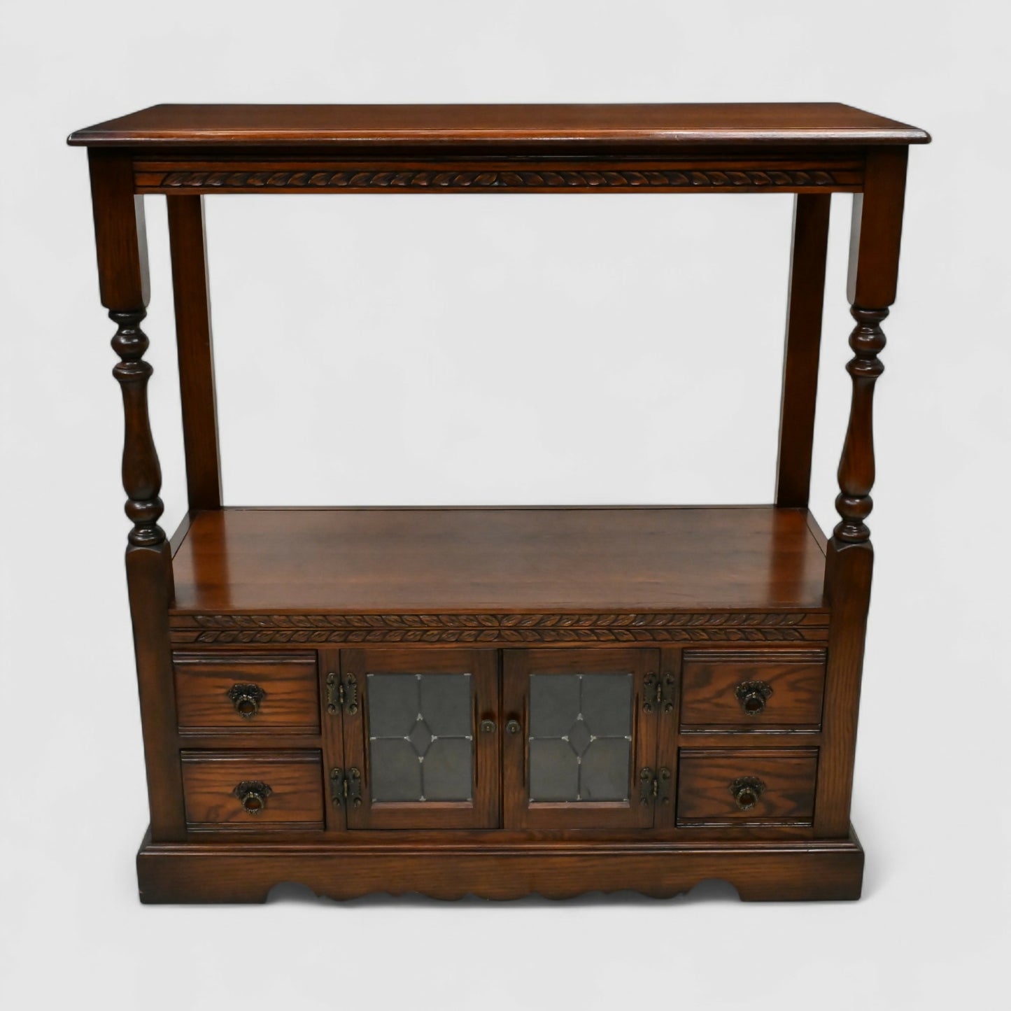 Old Charm TV Stand Video Cabinet Model 2402 Tudor Brown FREE UK Delivery*. SBR10562/0906E