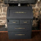 Art Deco Writing Bureau Black & Gold Secretary Desk
