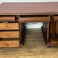 Desk Antique French Style Oak Double Sided Carved Pedestal Desk LOT 6514
