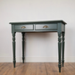 Vintage Green Writing Desk, Painted Desk with Drawers, Dressing Table or Console Table