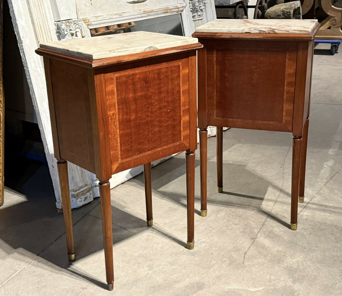 Lovely Pair French Bedside Cabinets