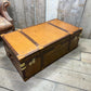 XL Tan Leather English Coffee Table Trunk