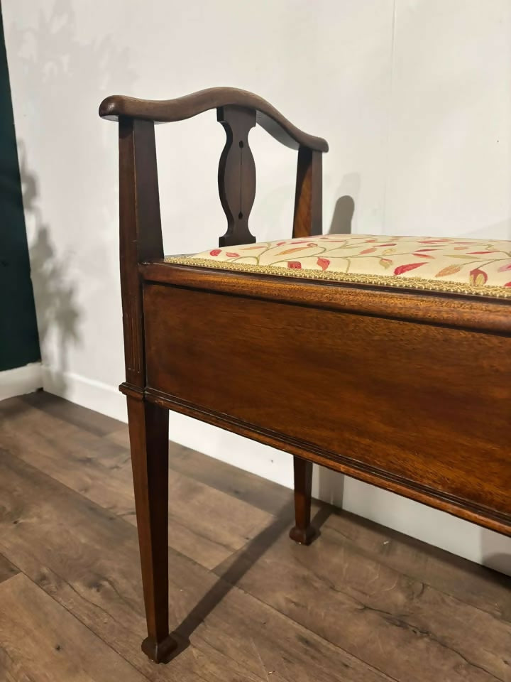 Edwardian mahogany piano stool8