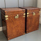 End Table Leather Colonial British Travel Trunks