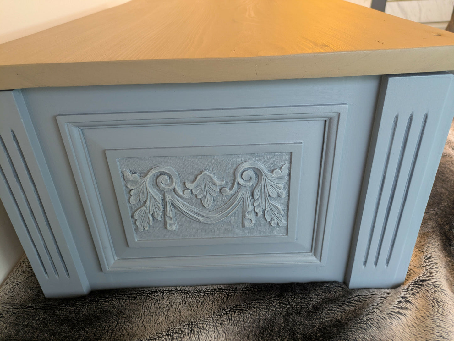 Ornate vintage blanket box or toy chest