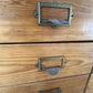Vintage Pine 9 Drawer Apothecary Cabinet Antique Haberdashery Chest Brass Label Holders Industrial Storage Unit Mid Century Filing Drawers